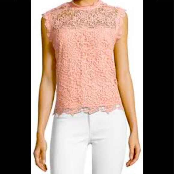 Nanette Lepore pink lace blouse - Picture 1 of 6